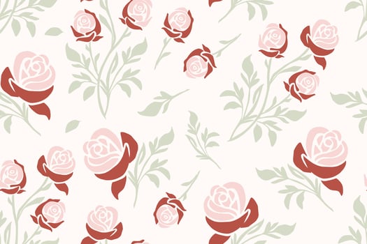 delicate pink floral hand draw seamless pattern vector