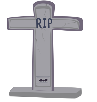 Cartoon Halloween tombstone illustration, spooky grave sign for decoration, poster, or Halloween-themed design. png