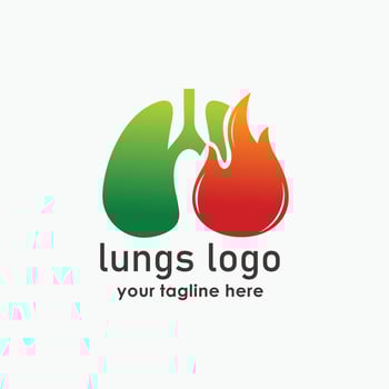 lungs health care logos template, lungs and fire logo concept, nature element design inspiration vector