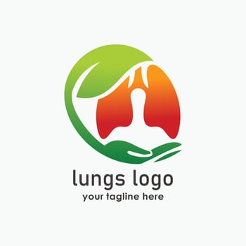 Lungs Leaf logo design template combination, lungs leaf logo creative care design icon, medical clinic health icon vector