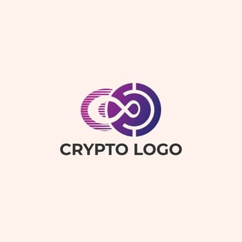 Colorful Violet Infinity Logo. Tech Crypto Symbol Isolated Design vector