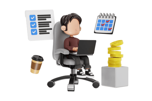 3d Businessman Multitasking Illustration png