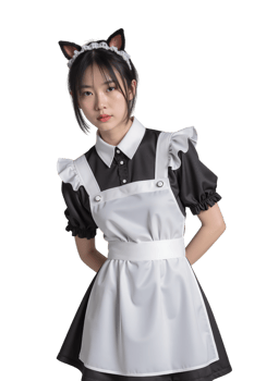 a young woman wearing a maid outfit png