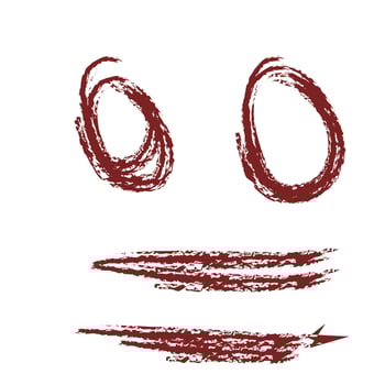 A drawing of a smiley face with two circles vector