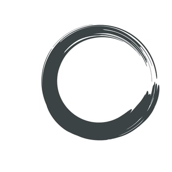 A circle with brush strokes on it vector