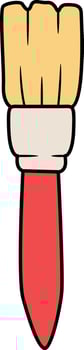 Flat paintbrush with red handle illustration vector