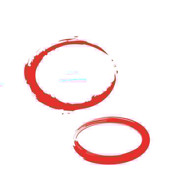 red circle brush stroke texture vector