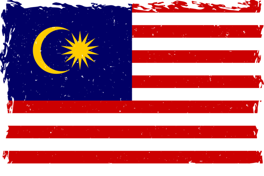 Flag of Malaysia brush stroke grunge texture png