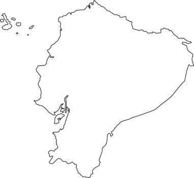Printable Blank Map of Ecuador vector