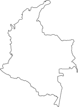 Printable Blank Map of Colombia vector