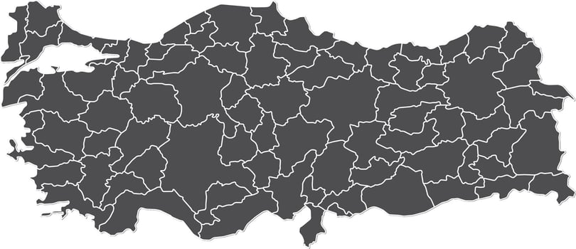 Turkey Political Outline Map vector