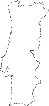 Printable Blank Map of Portugal vector