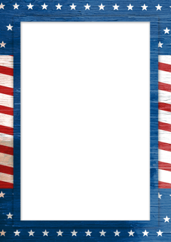 An american flag frame border with wo on Transparent background od texture png