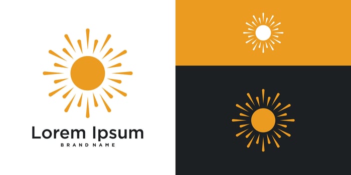 Sun logo design simple shape. Premium vector