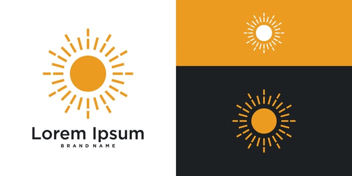 Sun logo designs simple shape. Premium vector