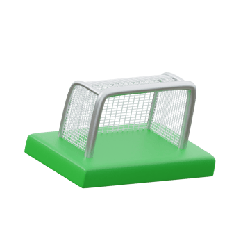 green and silver goal post 3d icon illustration png