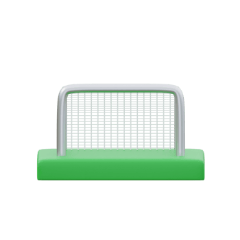 green goal post 3d icon illustration png
