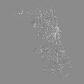 Chicago city United Stated street road map, outline illustration image vector