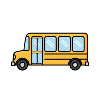 Cartoon yellow school bus illustration png