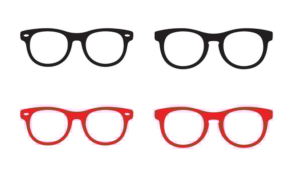 Stylish Glasses in Black and Red vector