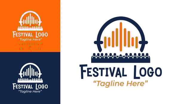 Sophisticated Festival Logos with Clean Lines and Elegant Shapes for Events vector