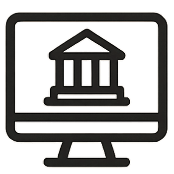 Online banking icon on computer monitor, digital finance concept for banking apps, secure payment portals, fintech services, and e-commerce UI elements png