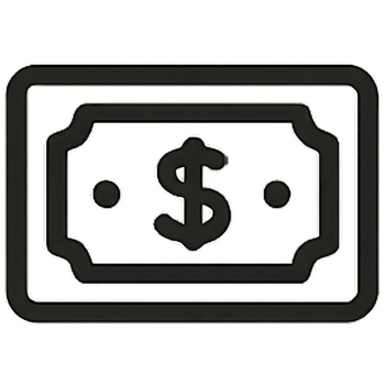 Black outline paper money icon, currency note symbol for budgeting apps, banking UI, fintech interfaces, financial dashboards, and e-commerce designs png