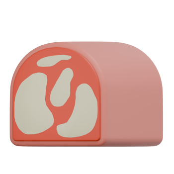 3D Render of Sliced Meat Icon png