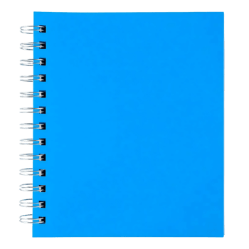 A5 spiral notebook with blue cover png