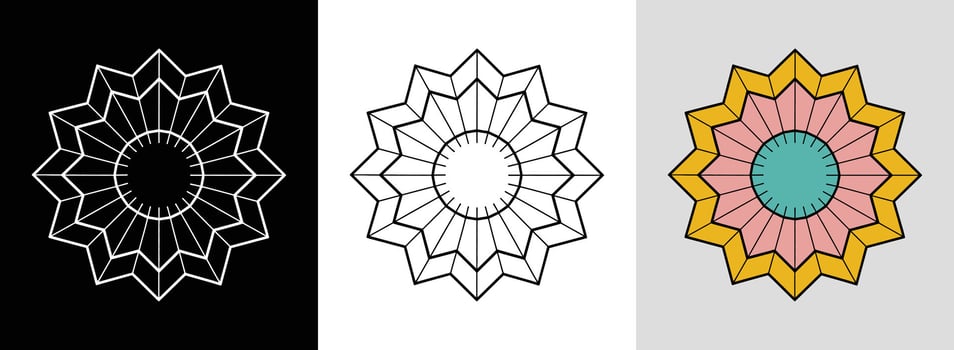 Geometric Mandala with Pastel Shades vector