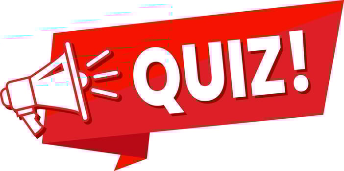 a quiz sign with a megaphone and the word quiz vector