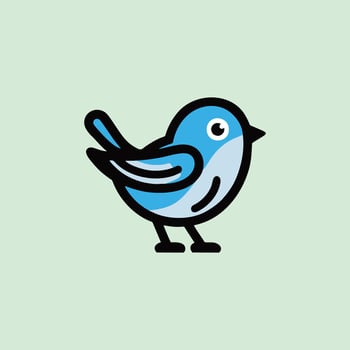 Blue bird icon logo vector