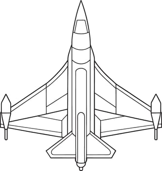 Fighter jet outline artwork ideal for aviation and military themed designs vector