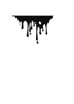 Abstract graphic element of black paint dripping png