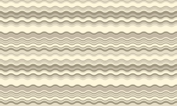 Elegant wavy stripes in calming beige and taupe shades. Perfect for website backgrounds, textile designs, or stationery. This seamless pattern evokes serenity and sophistication. vector