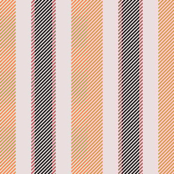 Modern vertical stripe pattern. Seamless texture in orange, black and white. Ideal for textile design, backdrops, banners, or creative projects. Versatile and visually appealing. vector