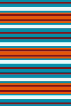 Vibrant horizontal stripes in teal, white, burnt orange, and dark brown create a bold, geometric pattern. vector