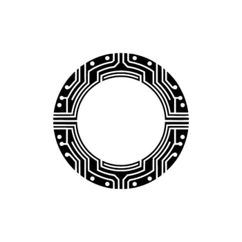Circuit Ring Minimalist Tech Emblem, Futuristic vector