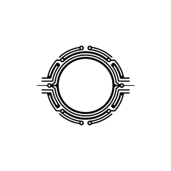 Geometric Circuit Frame, Minimalist, Futuristic vector