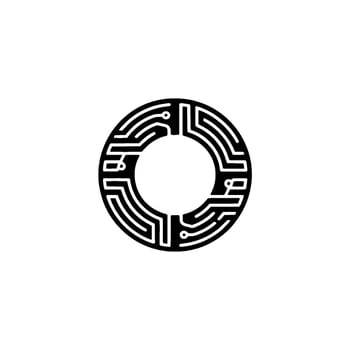 Circuit Maze Minimalist Digital , Abstract Loop vector