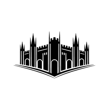 Geometric Fortress Minimalist Cityscape Emblem vector