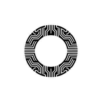 Geometric Circuit Ring, Minimalist , Digital Abstraction vector