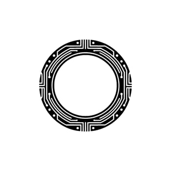 Geometric Portal Circuitry Circle, Minimalist vector