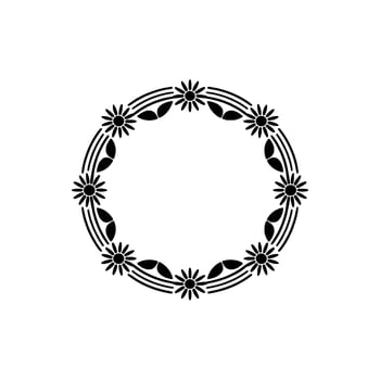 Minimalist Floral Border, Circular, Vintage Aesthetic vector