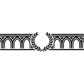Art Deco Archway with Laurel Wreath Border Elegant Element vector