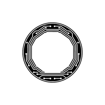 Circuit Frame Minimalist Tech Border vector