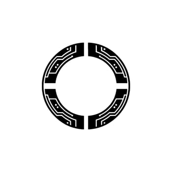 Geometric Circuit Ring, Minimalist Tech vector