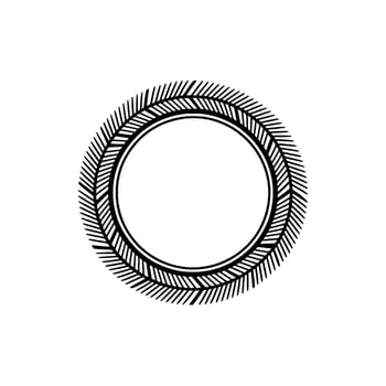 Geometric Feather Circle, Minimalist Element vector
