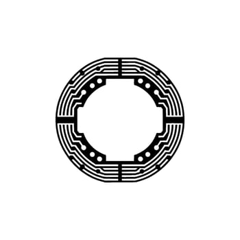 Circuitry Circle Minimalist Tech, Futuristic vector