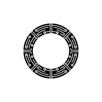Circuitry Circle Minimalist Tech Emblem, Electronics vector